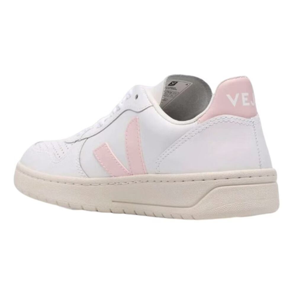 VEJA Women's White-Pink V-10 Low-Top Sneakers Size 5 - Picture 3 of 10